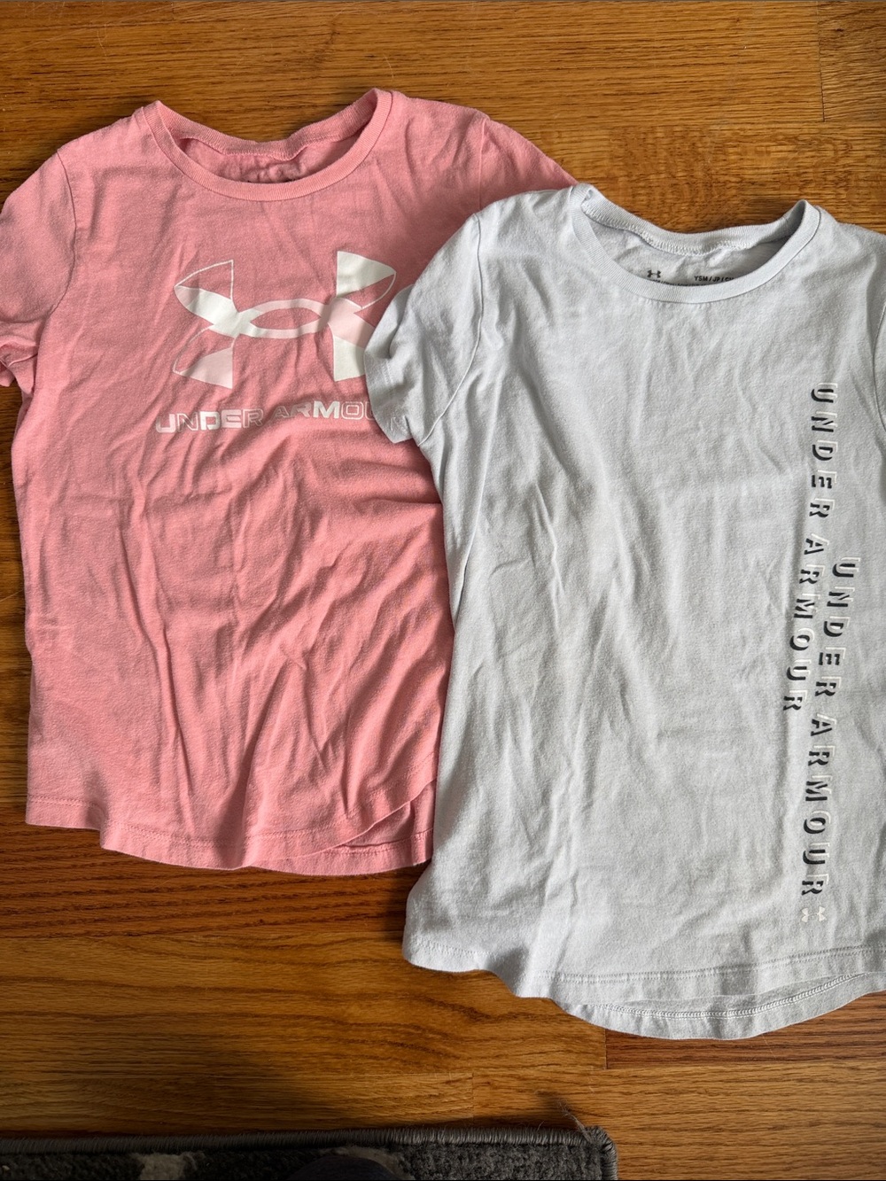 Under Armour Pink & Grey Girls' Short Sleeve Tee Duo